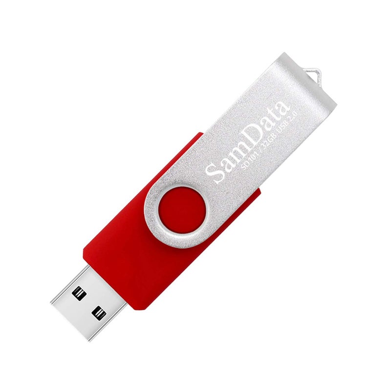 SamData USB 2.0 Flash Drive 32GB, 4 Pack Thumb Drive Swivel Memory Stick External Storage (4 Colors: Blue Green Red Yellow) - Image 2